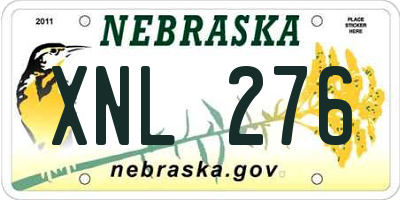 NE license plate XNL276