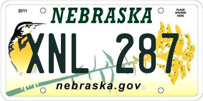 NE license plate XNL287