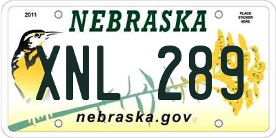 NE license plate XNL289