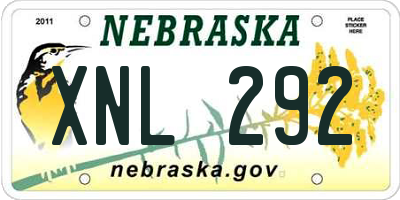 NE license plate XNL292