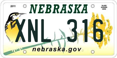 NE license plate XNL316