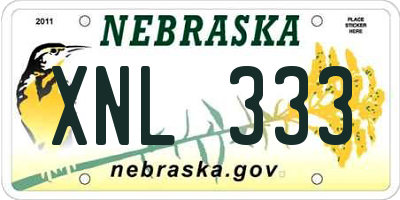 NE license plate XNL333