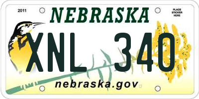 NE license plate XNL340