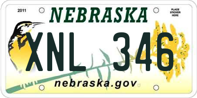 NE license plate XNL346