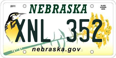 NE license plate XNL352