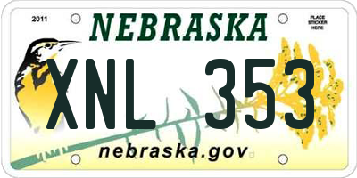 NE license plate XNL353