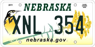 NE license plate XNL354