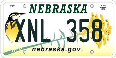 NE license plate XNL358