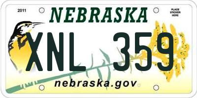 NE license plate XNL359