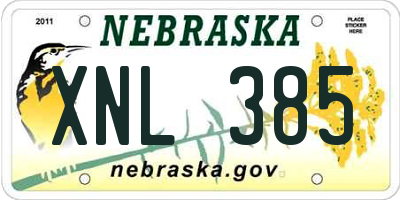NE license plate XNL385