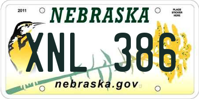 NE license plate XNL386