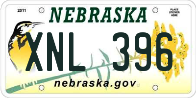 NE license plate XNL396
