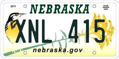 NE license plate XNL415