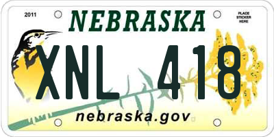 NE license plate XNL418