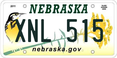 NE license plate XNL515