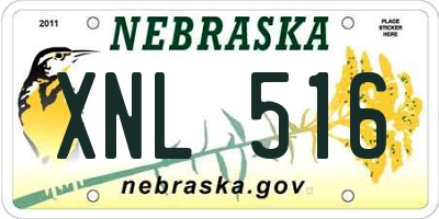 NE license plate XNL516