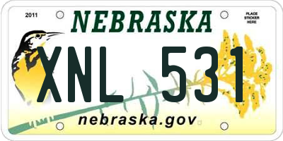 NE license plate XNL531
