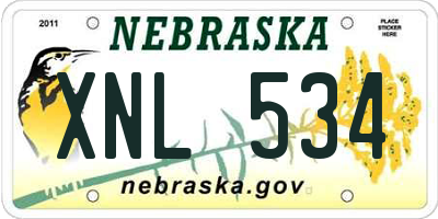 NE license plate XNL534