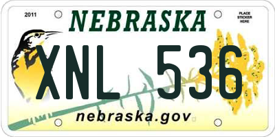 NE license plate XNL536