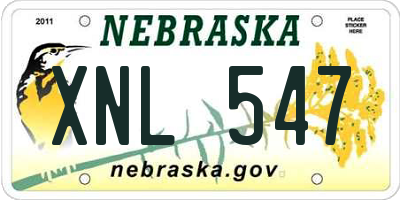NE license plate XNL547