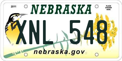 NE license plate XNL548