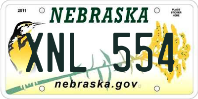 NE license plate XNL554