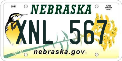 NE license plate XNL567