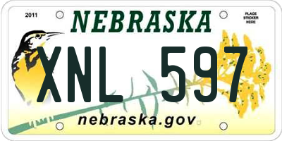 NE license plate XNL597