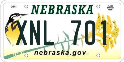NE license plate XNL701
