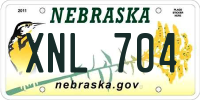 NE license plate XNL704