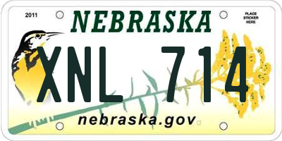 NE license plate XNL714