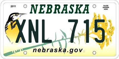 NE license plate XNL715