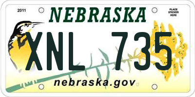 NE license plate XNL735