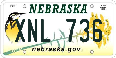 NE license plate XNL736