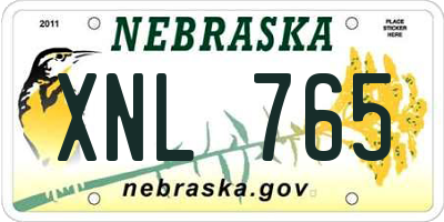 NE license plate XNL765