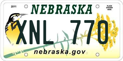 NE license plate XNL770