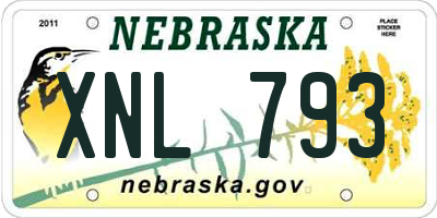 NE license plate XNL793