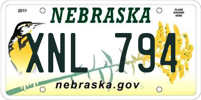 NE license plate XNL794