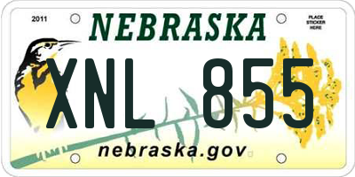 NE license plate XNL855