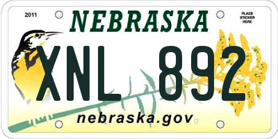 NE license plate XNL892