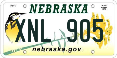 NE license plate XNL905