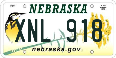NE license plate XNL918