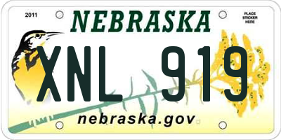 NE license plate XNL919