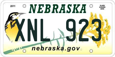 NE license plate XNL923