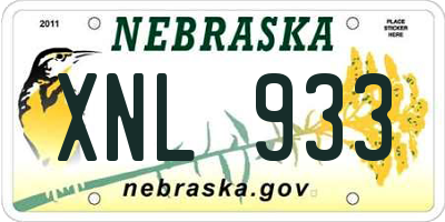 NE license plate XNL933