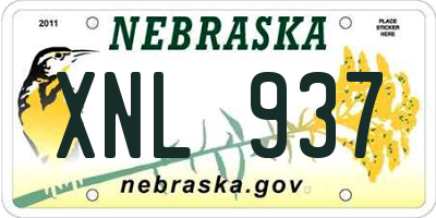 NE license plate XNL937