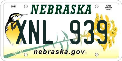 NE license plate XNL939