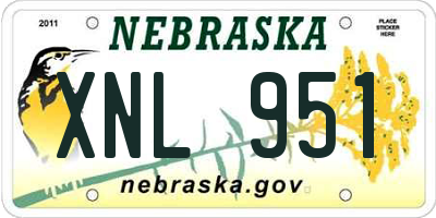 NE license plate XNL951