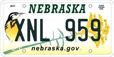 NE license plate XNL959