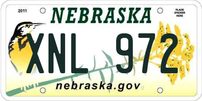 NE license plate XNL972